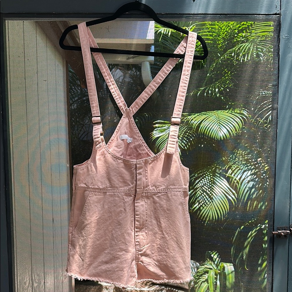 Honey Belle Blush Pink Overall Shorts